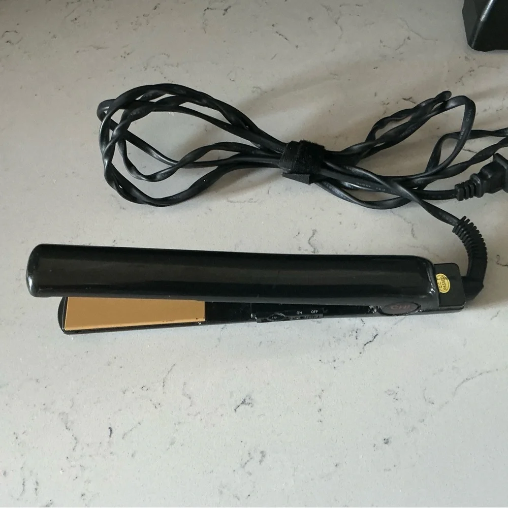 Chi classic black shinny tourmaline ceramic hair straightener irons 1” 410F